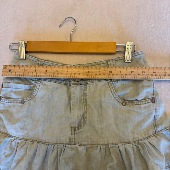 Avanti Blue Skater Mini Skirt Tiered Casual - Picture 4 of 7